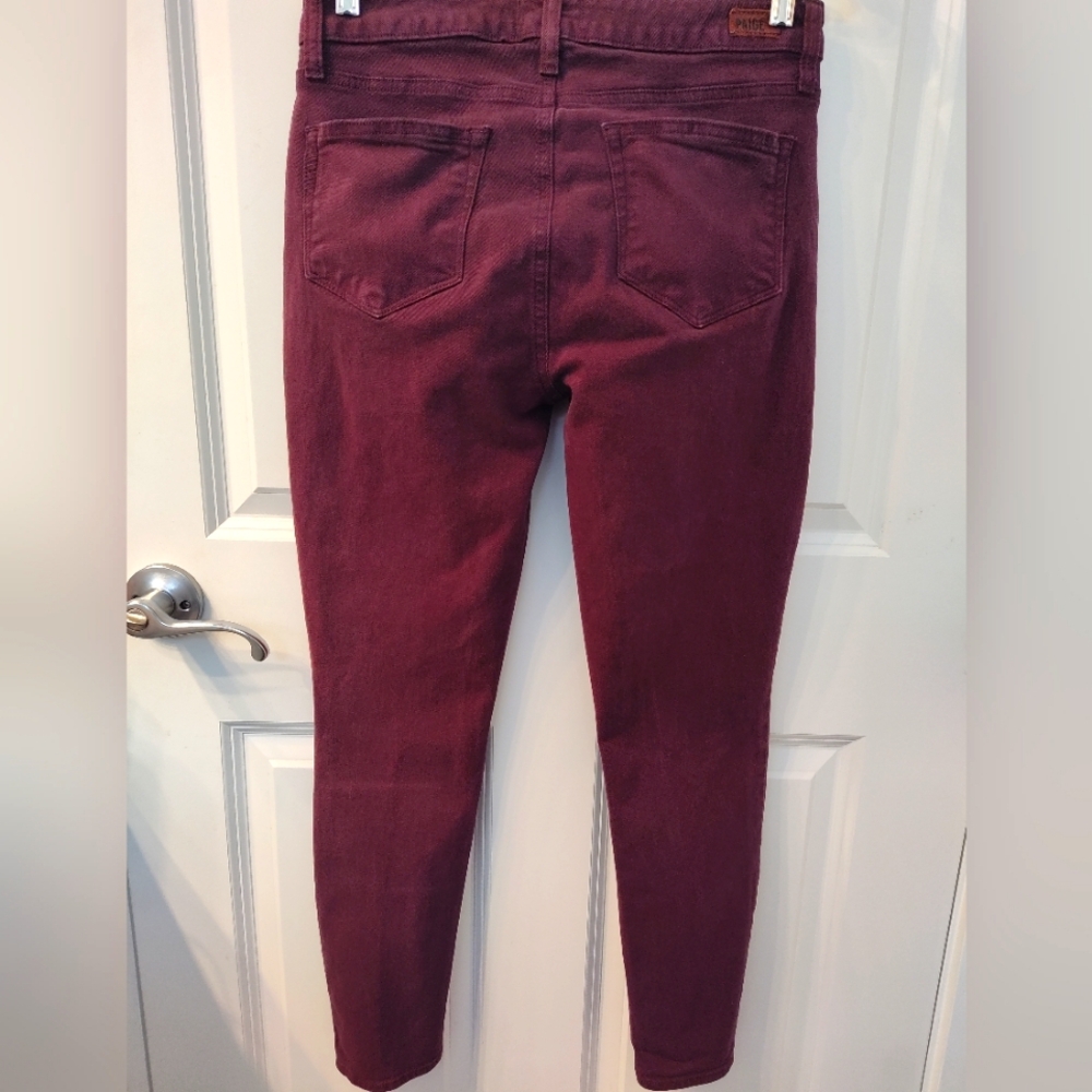 Paige Burgundy Skinny Jeans
